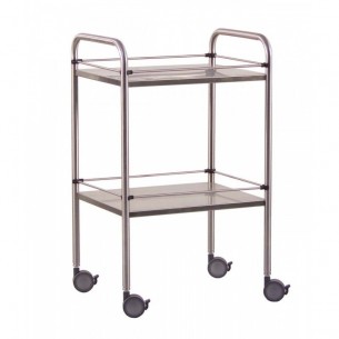 Guéridon en inox 2 plateaux, petit modèle 60 x 40 x 80 cm - Holtex 2