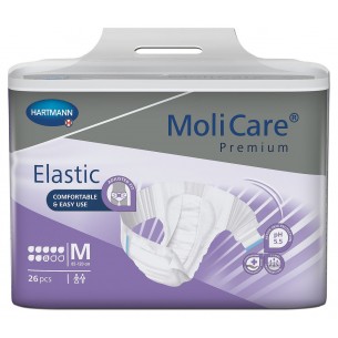 Change complet pour incontinence sévère, urinaire et/ou fécale Hartmann - Molicare Premium Elastic Medium 8 Gouttes