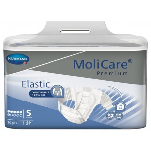 Molicare Premium Elastic Small 6 Gouttes - Hartmann : Change complet pour incontinence urinaire et/ou fécale modérée.