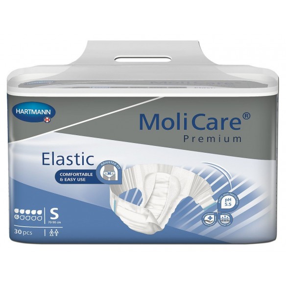 Molicare Premium Elastic Small 6 Gouttes - Hartmann : Change complet pour incontinence urinaire et/ou fécale modérée.