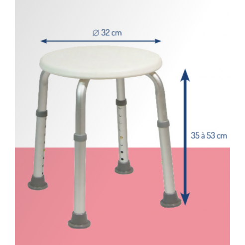 Tabouret de douche DOA : réglable en hauteur