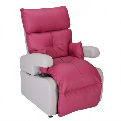 Fauteuil releveur 1 moteur framboise moelleux, modulable et évolutif Cocoon - Innov'SA