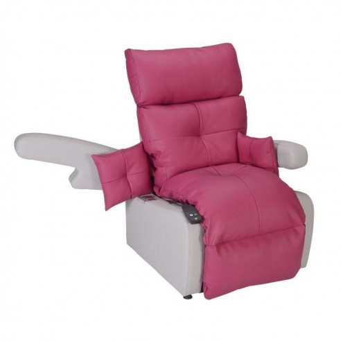 Fauteuil releveur 1 moteur framboise moelleux, modulable et évolutif Cocoon - Innov'SA