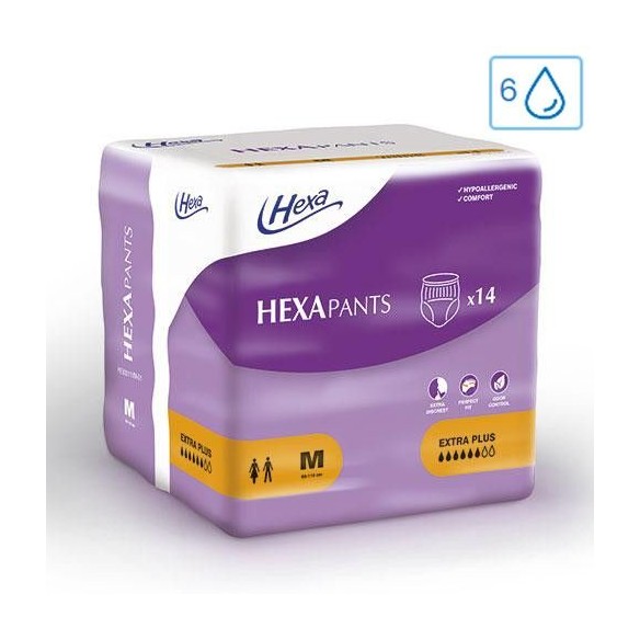 Couche-culotte HEXAPants Extra Plus 6 gouttes Taille M - HEXA | ADAM Orthopédie & Matériel Médical