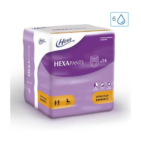 Couche-culotte HEXAPants Extra Plus 6 gouttes Taille L - HEXA | ADAM Orthopédie & Matériel Médical