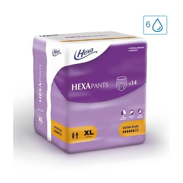 Couche-culotte HEXAPants Extra Plus 6 gouttes Taille XL - HEXA | ADAM Orthopédie & Matériel Médical