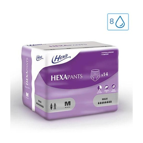Couche-culotte HEXAPants Maxi 8 gouttes Taille M - HEXA | ADAM Orthopédie & Matériel Médical