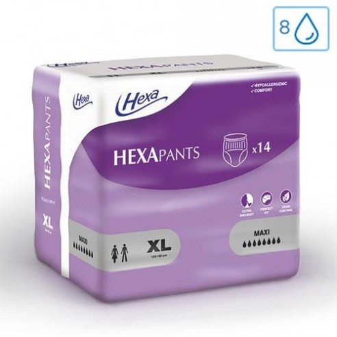 Couche-culotte HEXAPants Maxi 8 gouttes Taille XL - HEXA | ADAM Orthopédie & Matériel Médical