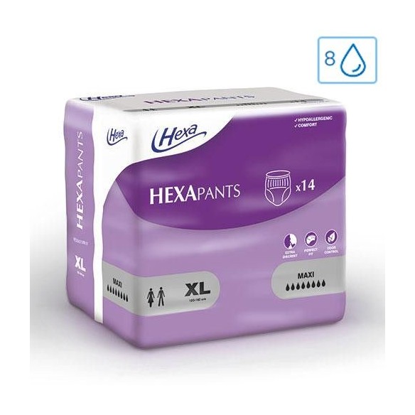 Couche-culotte HEXAPants Maxi 8 gouttes Taille XL - HEXA | ADAM Orthopédie & Matériel Médical