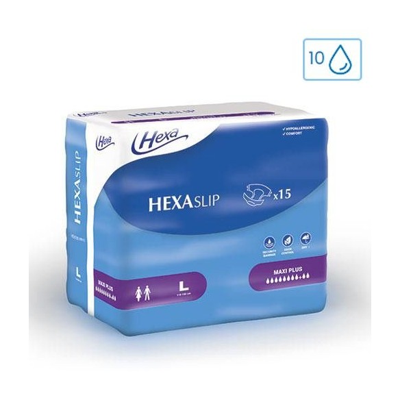 Change complet HEXASlip Maxi Plus 10 gouttes taille L - Hexa | ADAM Orthopédie & Matériel Médical