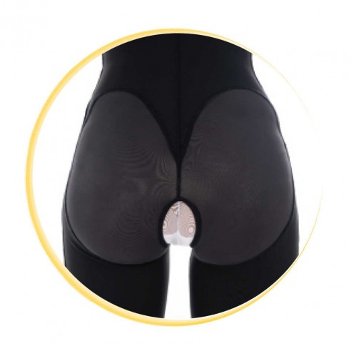Short Lipo-Panty Élégance Coolmax haut, coupé genoux avec trous recouverts EC/003-BBL - Médical Z