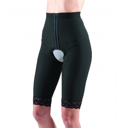 Short Lipo-Panty Élégance Coolmax taille, coupé genoux avec trous recouverts EC/006-BBL - Médical Z