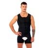 Combiné Homme Dos haut, coupé cuisses fermeture Zip, avec trous recouverts EC/037-BBL - Médical Z