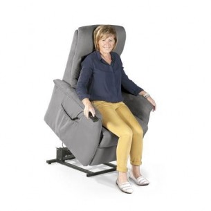 Fauteuil Releveur Initio microfibre marron cendré 1 moteur 2