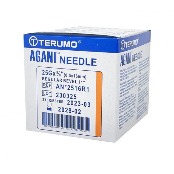 Aiguille Hypodermique stérile à usage unique Orange 25 G x 16 mm - Terumo | ADAM Orthopédie & Matériel Médical