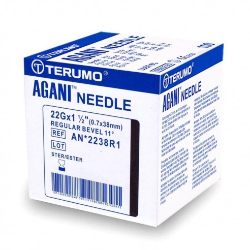 Aiguille Hypodermique stérile à usage unique Noire 22G x 38 mm - Terumo| ADAM Orthopédie & Matériel Médical
