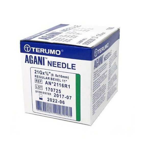 Aiguille Hypodermique stérile à usage unique Verte 21G x 16 mm - Terumo | ADAM Orthopédie & Matériel Médical
