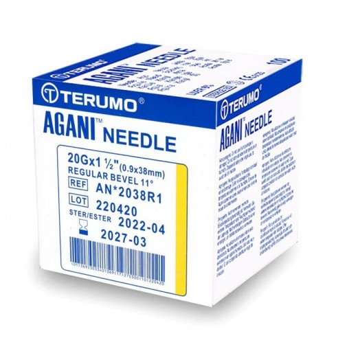 Aiguille Hypodermique stérile à usage unique Jaune 20G x 38 mm - Terumo | ADAM Orthopédie & Matériel Médical