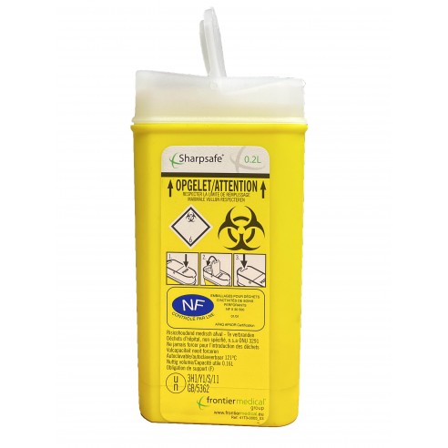 Collecteur d'aiguilles 200ml Sharpsafe | ADAM Orthopédie & Matériel Médical