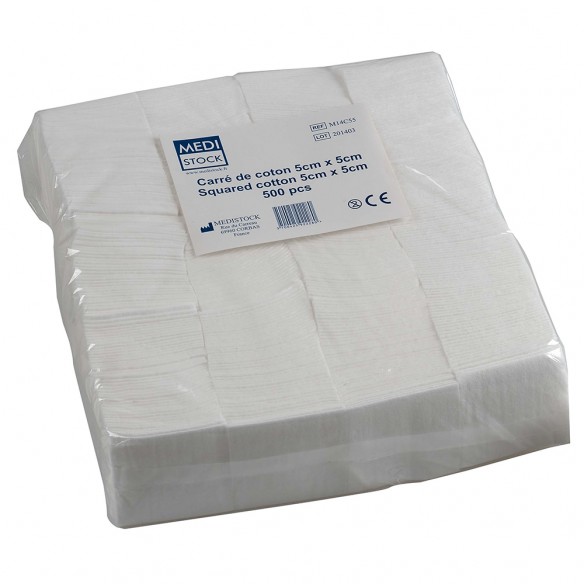 Rectangle et Carrés de coton Hydrophile