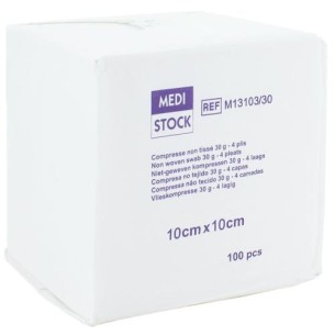 Compresse non tissé 4 plis Non Stérile 10 cm x 10 cm Medistock | ADAM Orthopédie & Matériel Médical