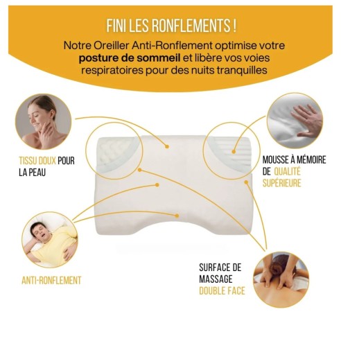 Oreiller anti-ronflement à mémoire de forme | ADAM Orthopédie et Matériel Médical