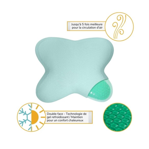 Oreiller Papillon Ergonomique Rafraîchissant MULTI-POSITIONS | ADAM Orthopédie et Matériel Médical