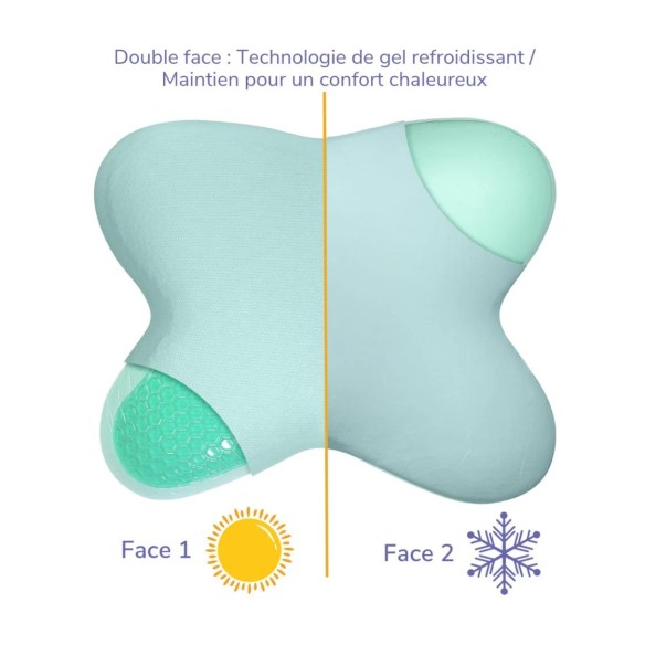 Oreiller Papillon Ergonomique Rafraîchissant MULTI-POSITIONS | ADAM Orthopédie et Matériel Médical