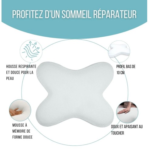 Oreiller Papillon Ergonomique à Mémoire de Forme | ADAM Orthopédie et Matériel Médical