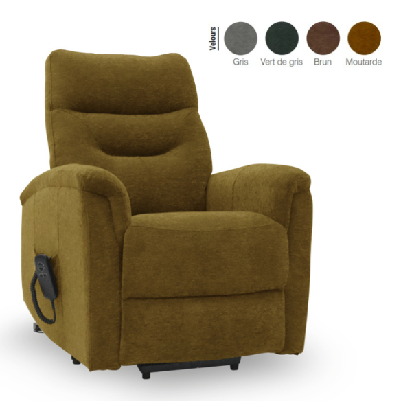 Fauteuil releveur 2 moteurs Georges Velours maille | ADAM Orthopédie & Matériel Médical