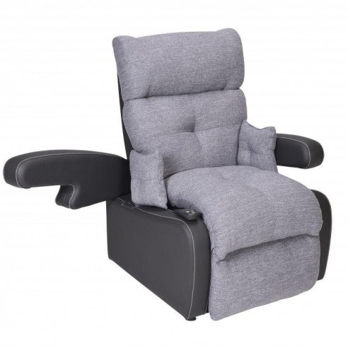 Fauteuil releveur 2 moteurs Gris chiné moelleux, modulable et évolutif Cocoon - Innov'SA