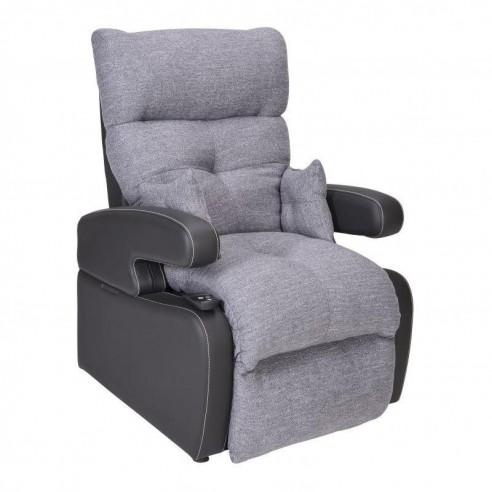 Fauteuil releveur 2 moteurs Gris chiné moelleux, modulable et évolutif Cocoon - Innov'SA