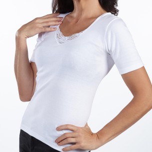 Maillot de corps manches courtes femme sans couture |  ADAM Orthopédie