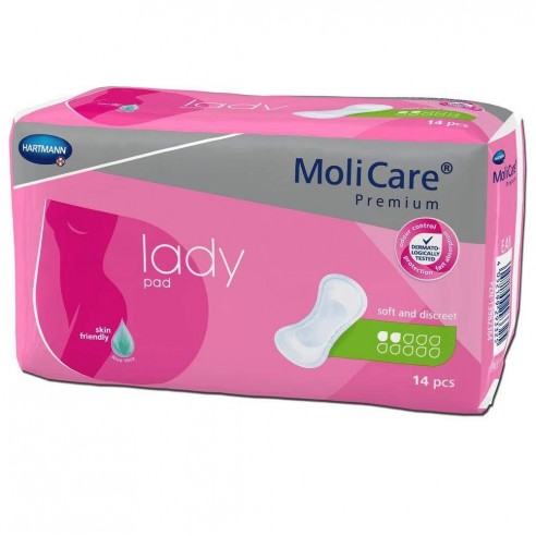 MoliCare® Premium lady pad 2 Gouttes : Protection anatomique pour incontinence légère à moyenne chez la femme