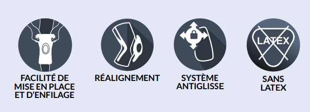 propriétés de la genouillère ligamentaire Genugib 3D ligamentaire