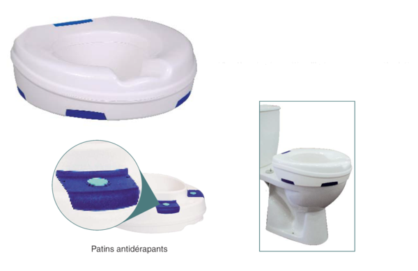 Rehausse WC Aquatec® AT900 - ajustable jusqu'à 15 cm : Salle de bain & WC