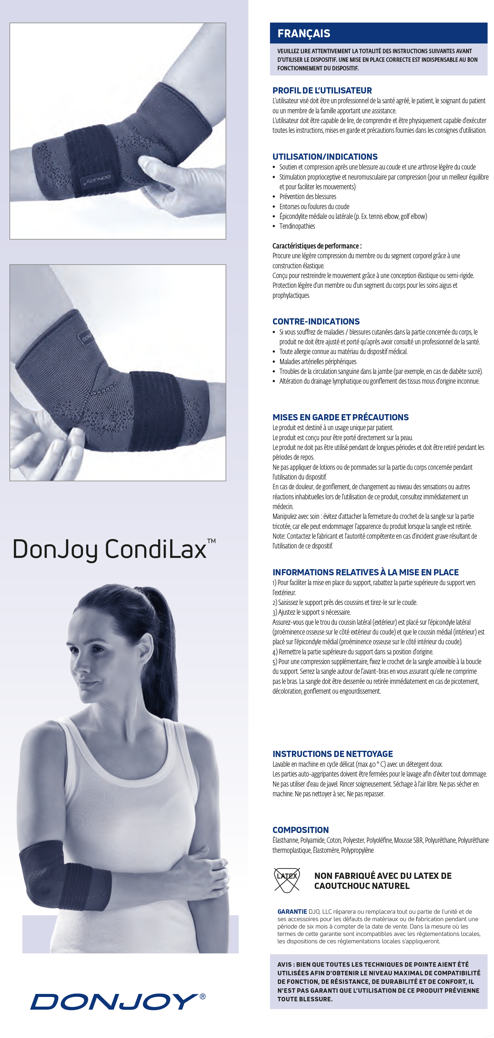 notice condilax™ Donjoy | ADAM Orthopédie & Matériel Médical